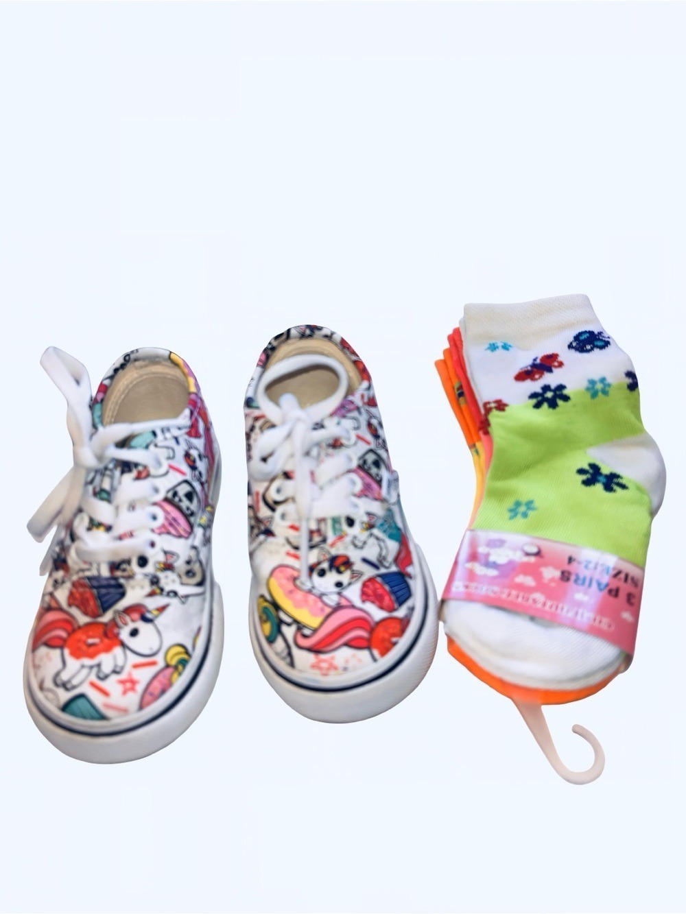 Vans Kids Authentic Donut Unicorn Sneakers + Socks Set, Size 6